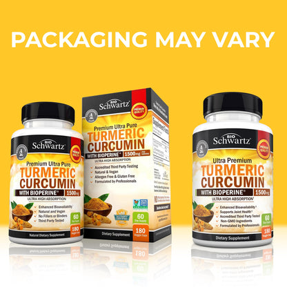Turmeric Curcumin 1500mg with BioPerine – 95% Curcuminoids, Joint Support