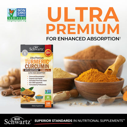 Turmeric Curcumin 1500mg with BioPerine – 95% Curcuminoids, Joint Support