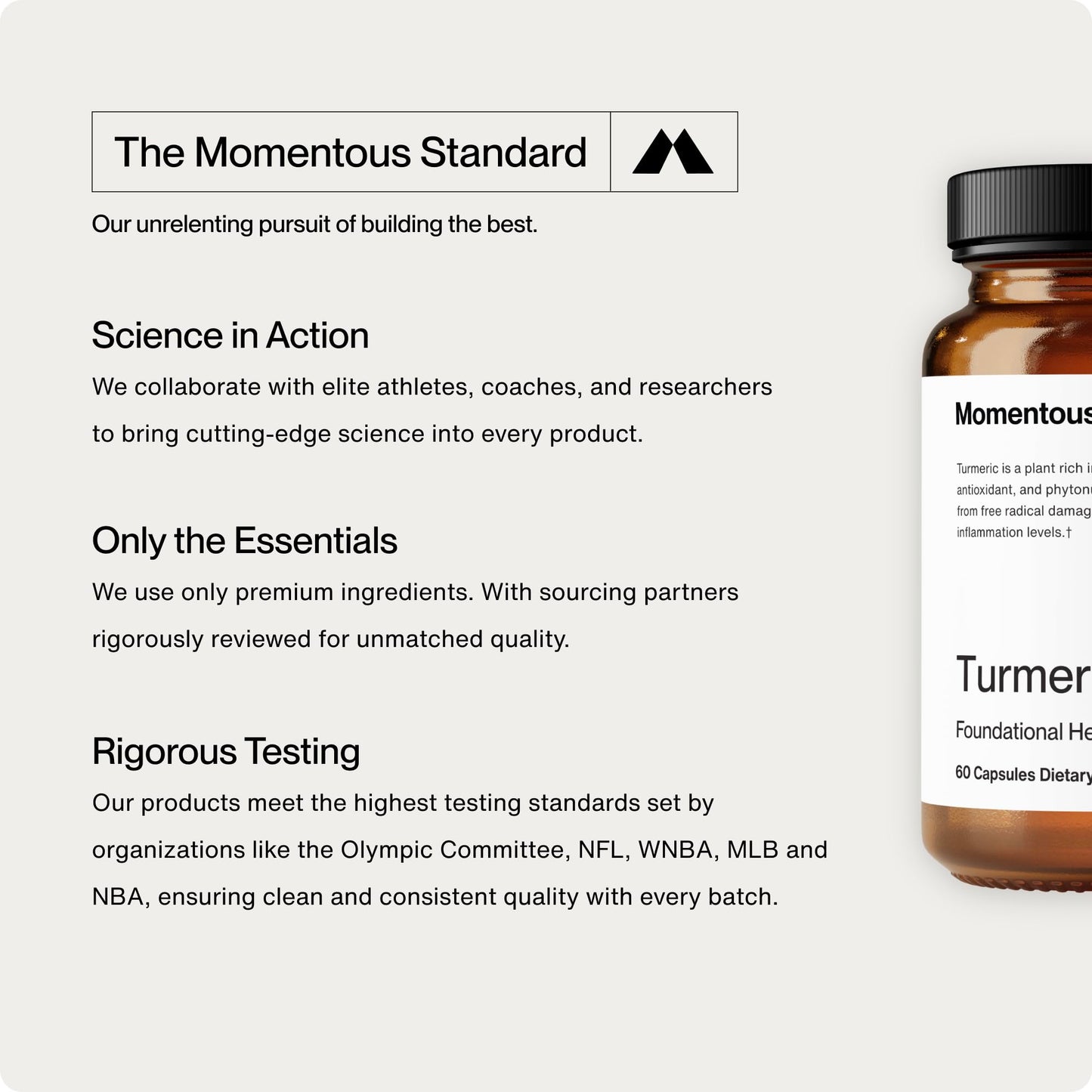 Momentous Turmeric 1,000 mg – Meriva Curcumin Phytosome, NSF Certified for Sport, 60 Capsules