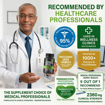 Turmeric Curcumin Supplement with BioPerine & Garlic - 2360mg | 60 Veggie Caps
