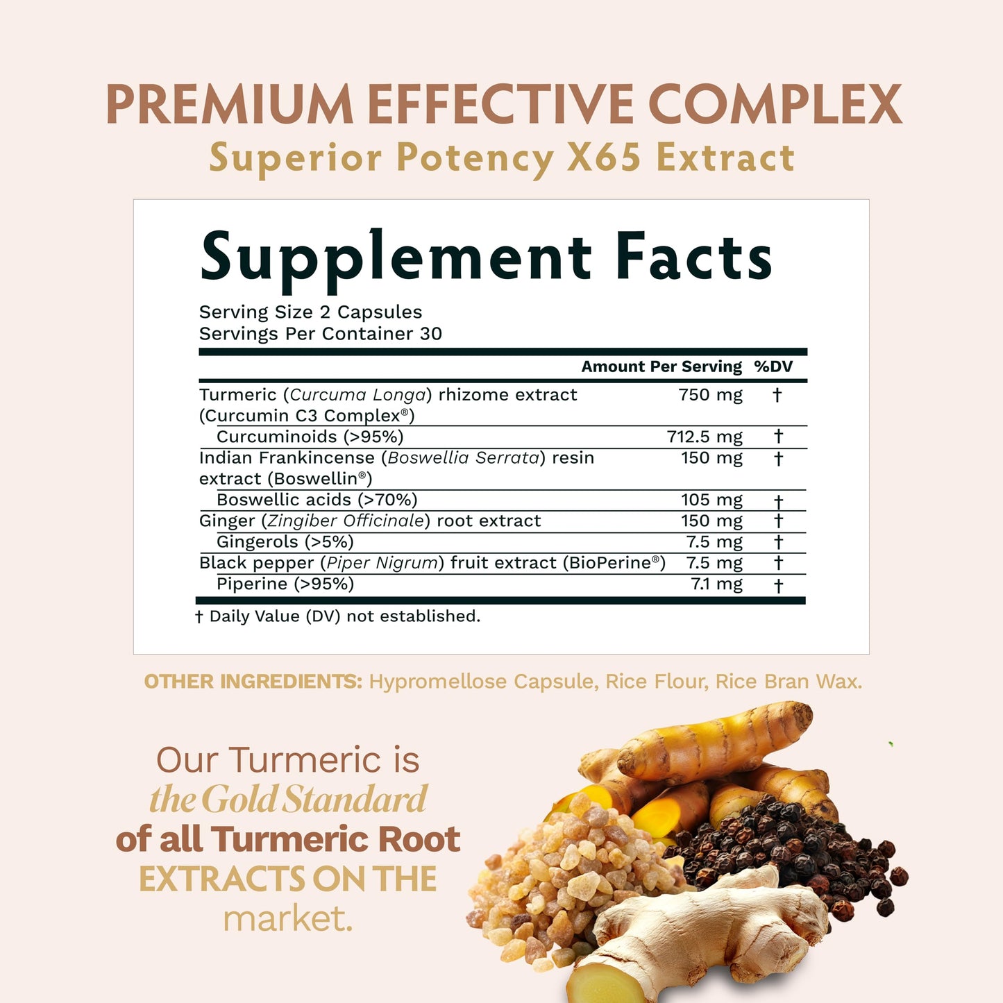 TRIBE ORGANICS Turmeric Curcumin C3 Complex with BioPerine 1050mg | Natural Joint Support | 95% Curcuminoids & Black Pepper for High Absorption | 60 Vegan Capsules
