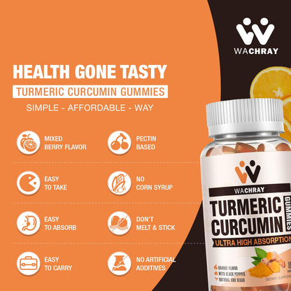 Turmeric Curcumin Gummies with Ginger & Black Pepper – 3 Pack (Vegan, Organic, Gelatin-Free)