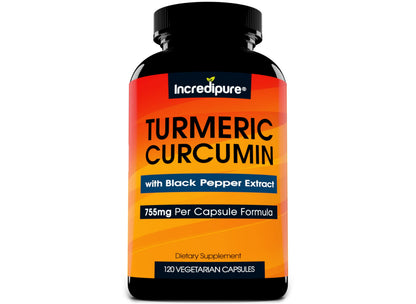 Turmeric Curcumin Supplement w/ BioPerine – 755mg per Capsule | Curcumin Incredipure