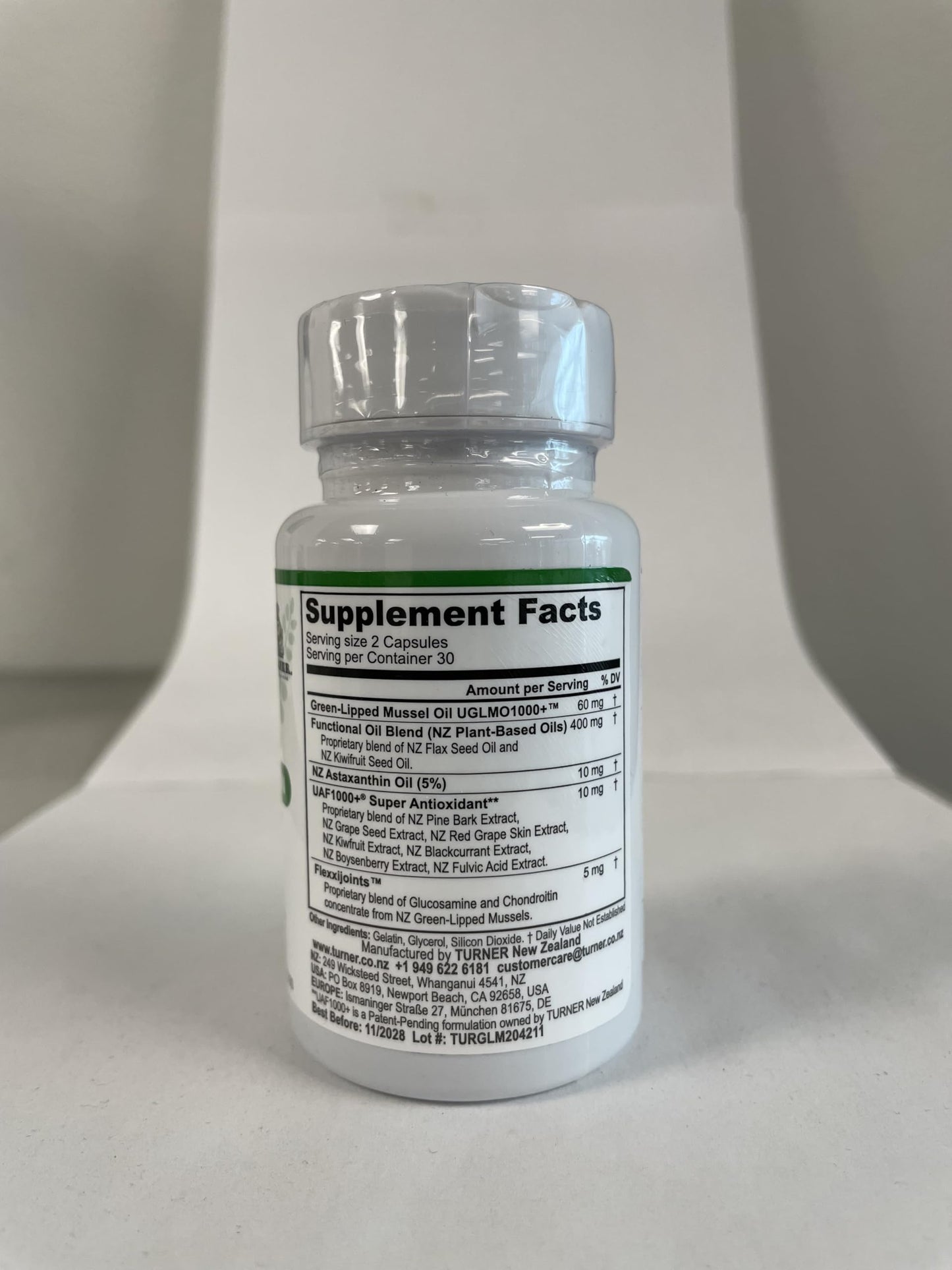 TURNER New Zealand Green Lipped Omega-3 Mussel Oil – 2 Bottles, 120 Softgels