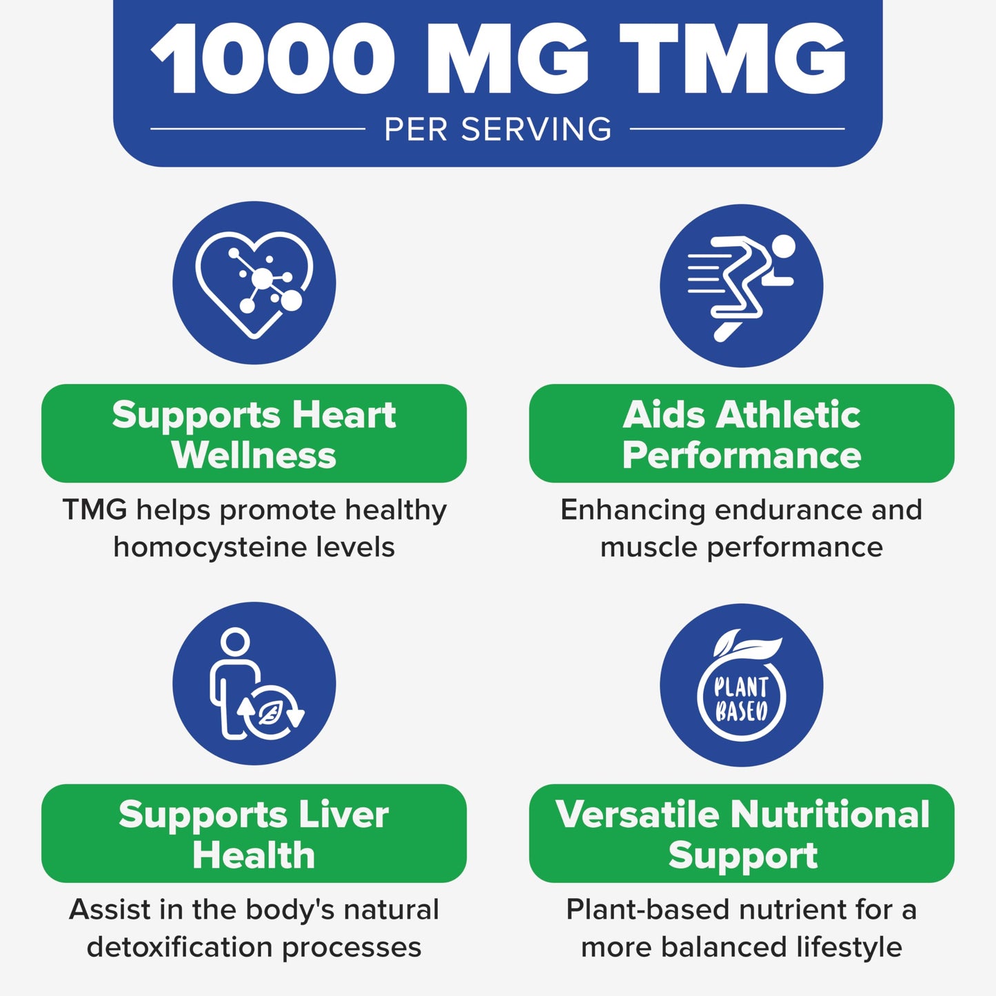 Tuthi TMG Supplement – 1000mg Trimethylglycine – Betaine Amino Acid for Cardiovascular Support and Healthy Homocysteine Levels – 100 Vegan Tablets – Gluten-Free, Non-GMO – Made in USA