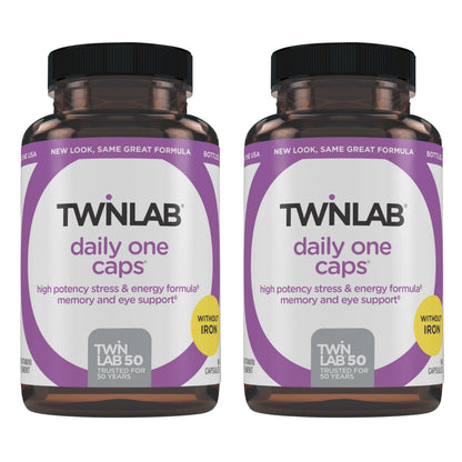 Twinlab Daily One Caps Without Iron – Multivitamin with Zinc, B Vitamins & Magnesium | 60 Capsules (2-Pack)