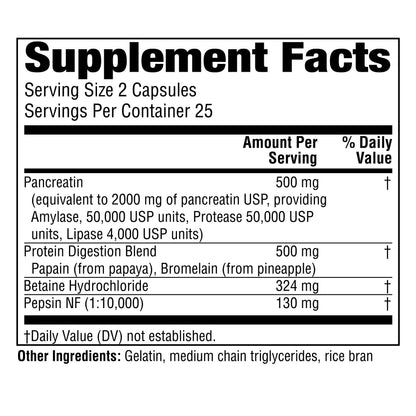 Twinlab Super Enzyme Caps – Digestive Enzymes for Constipation, 50 Caps (4-Pack)