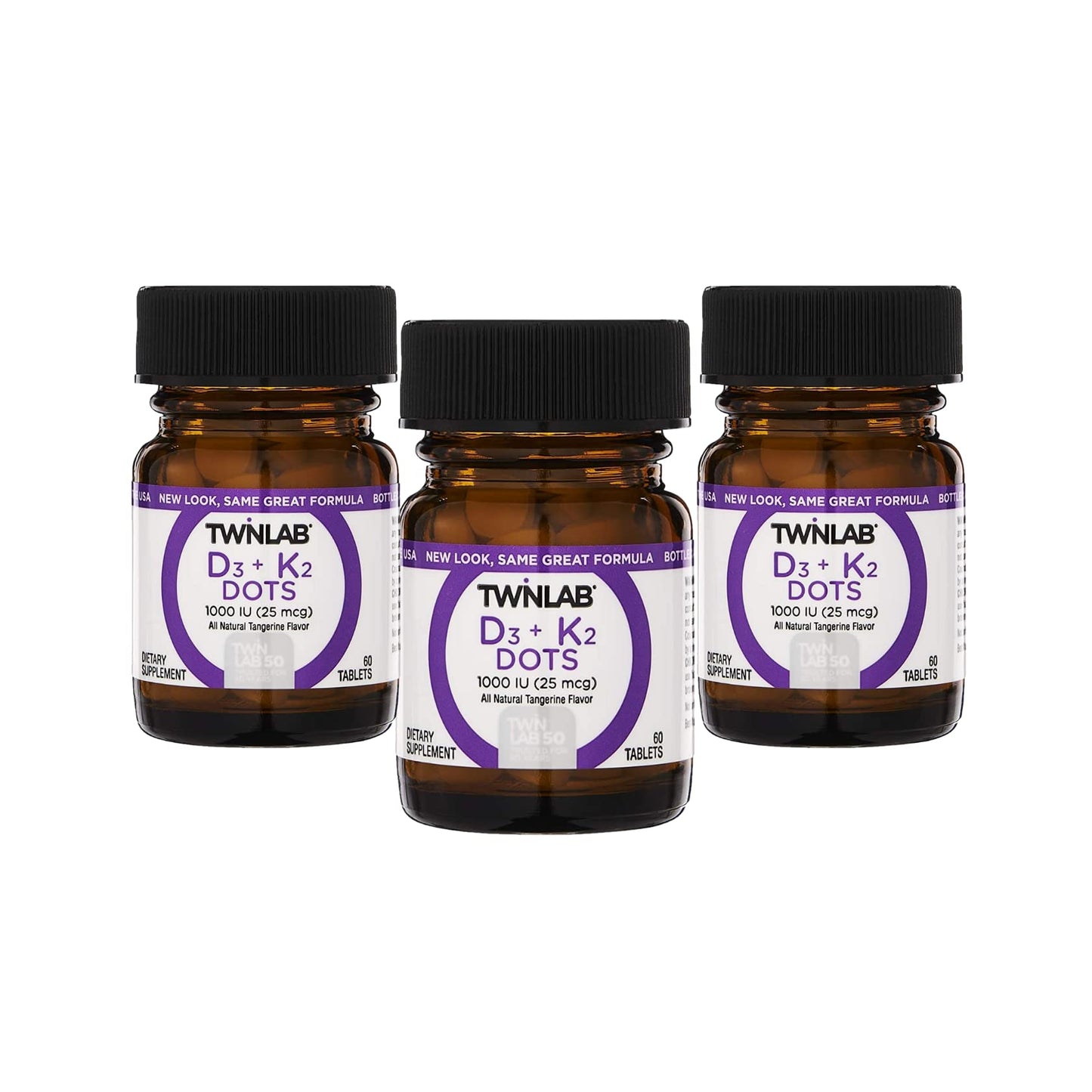 Twinlab Vit D3 1000 IU & K2 Dots, 3 Pack - Vitamin D3 + K2