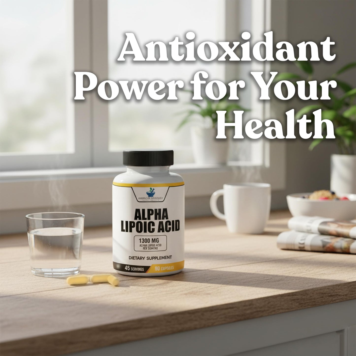 American Standard Alpha Lipoic Acid 1300mg per Serving - 90 Capsules, Pack of 2