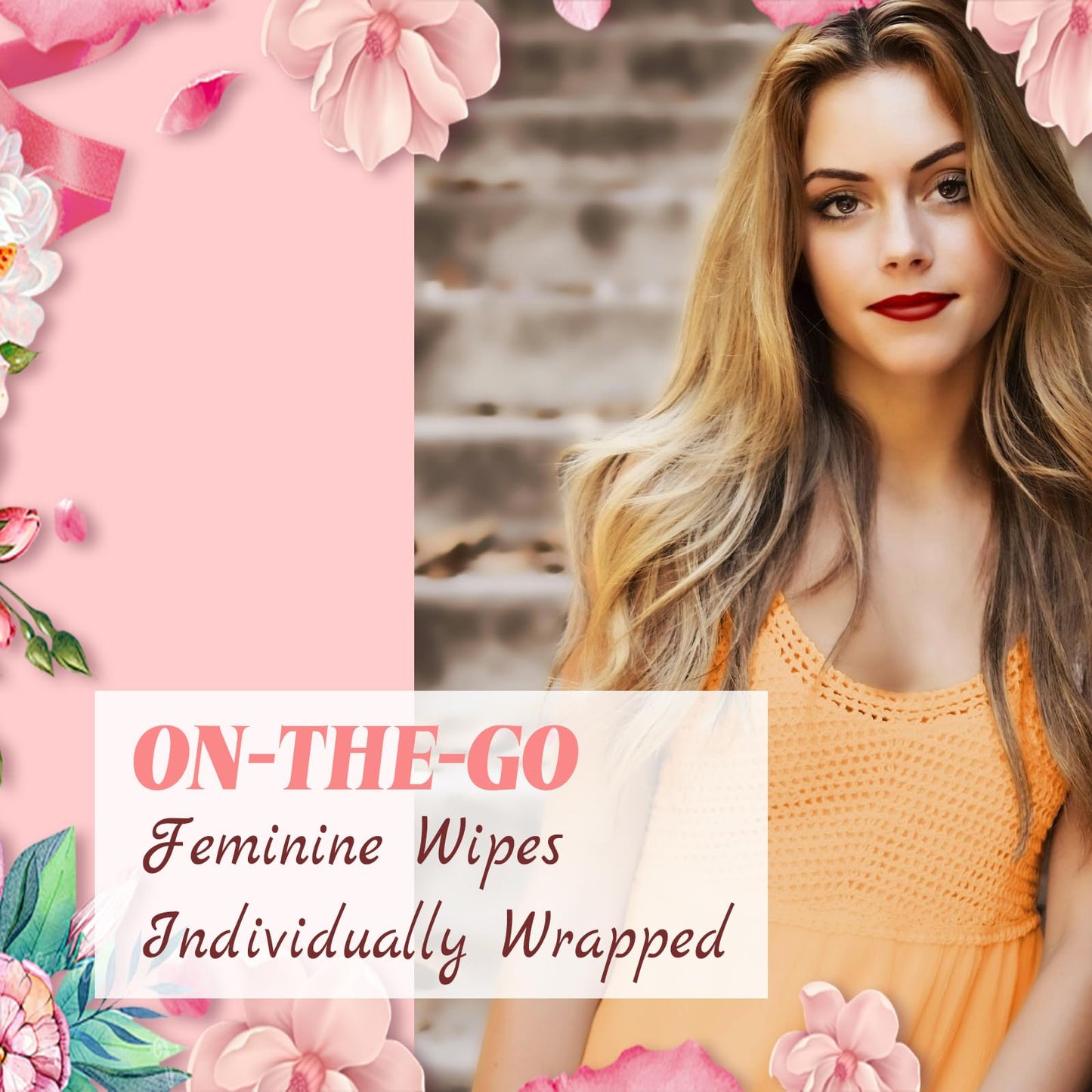 Twoworld 50 Feminine Wipes - Flushable Travel Wipes for Women, On-the-Go Personal Care