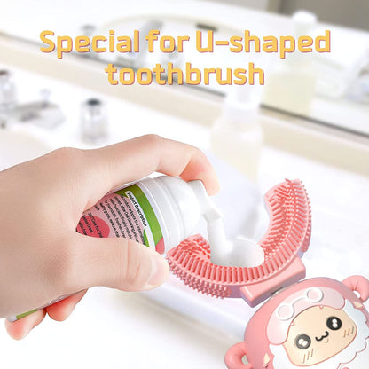 Foam Toothpaste Kids 2 Pack – Low Fluoride Toddler Toothpaste for U-Shaped Toothbrushes, Strawberry Flavor