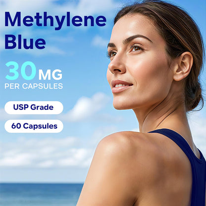 UBEEKOO 30mg Methylene Blue Capsules – Vitamin C & Organic Cacao, 60 Vegan