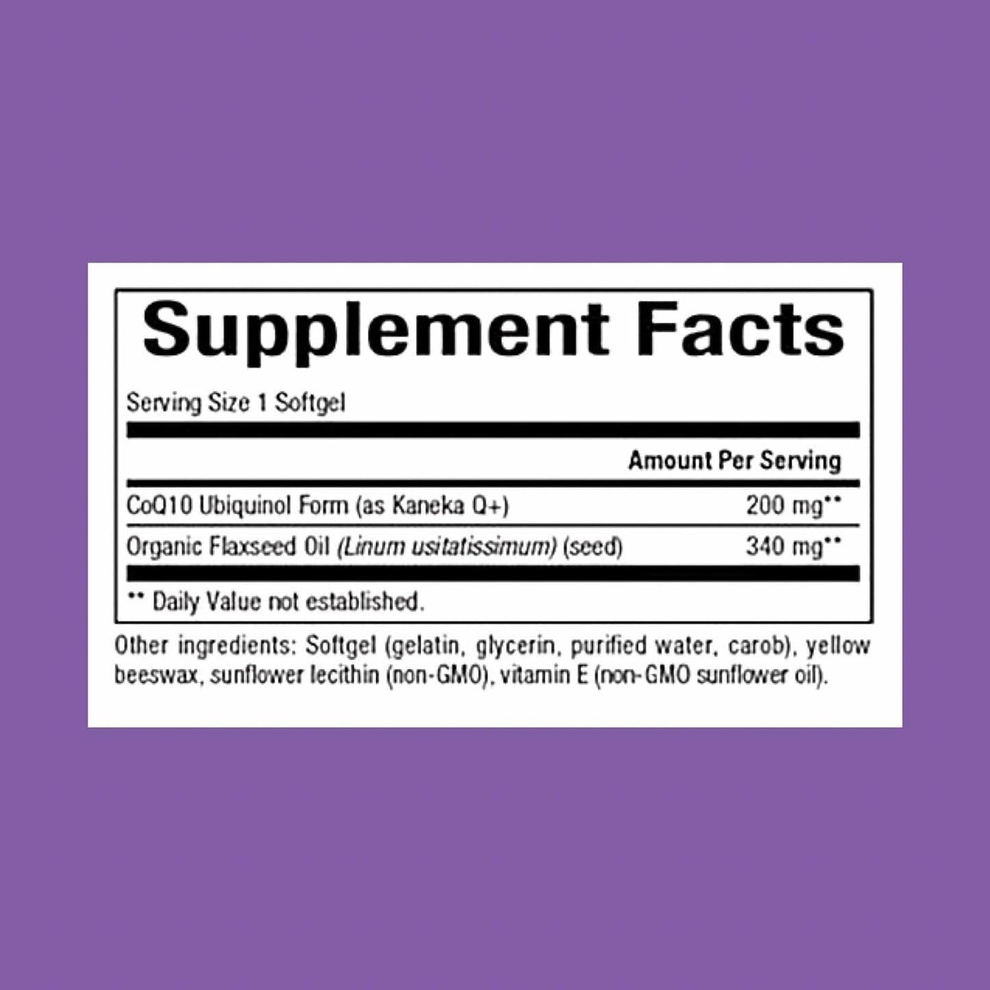 Natural Factors Ubiquinol 200 mg – Heart Health, Antioxidant Support & Energy (Flaxseed Oil) – 30 Softgels