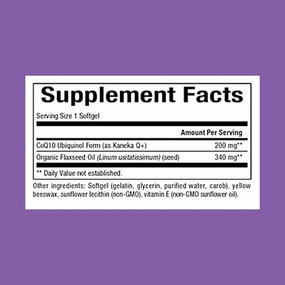 Natural Factors Ubiquinol 200 mg – Heart Health, Antioxidant Support & Energy (Flaxseed Oil) – 30 Softgels