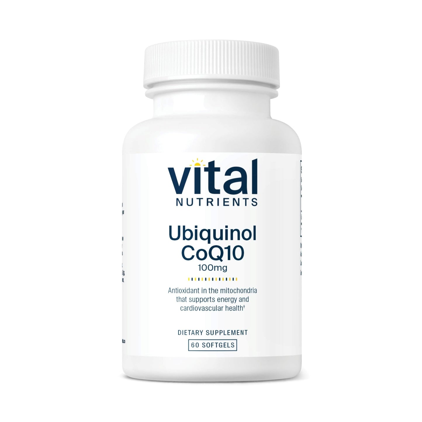 Vital Nutrients Ubiquinol CoQ10 100mg – Activated CoQ10 for Heart & Brain Health | Gluten & Dairy Free | 60 Softgels
