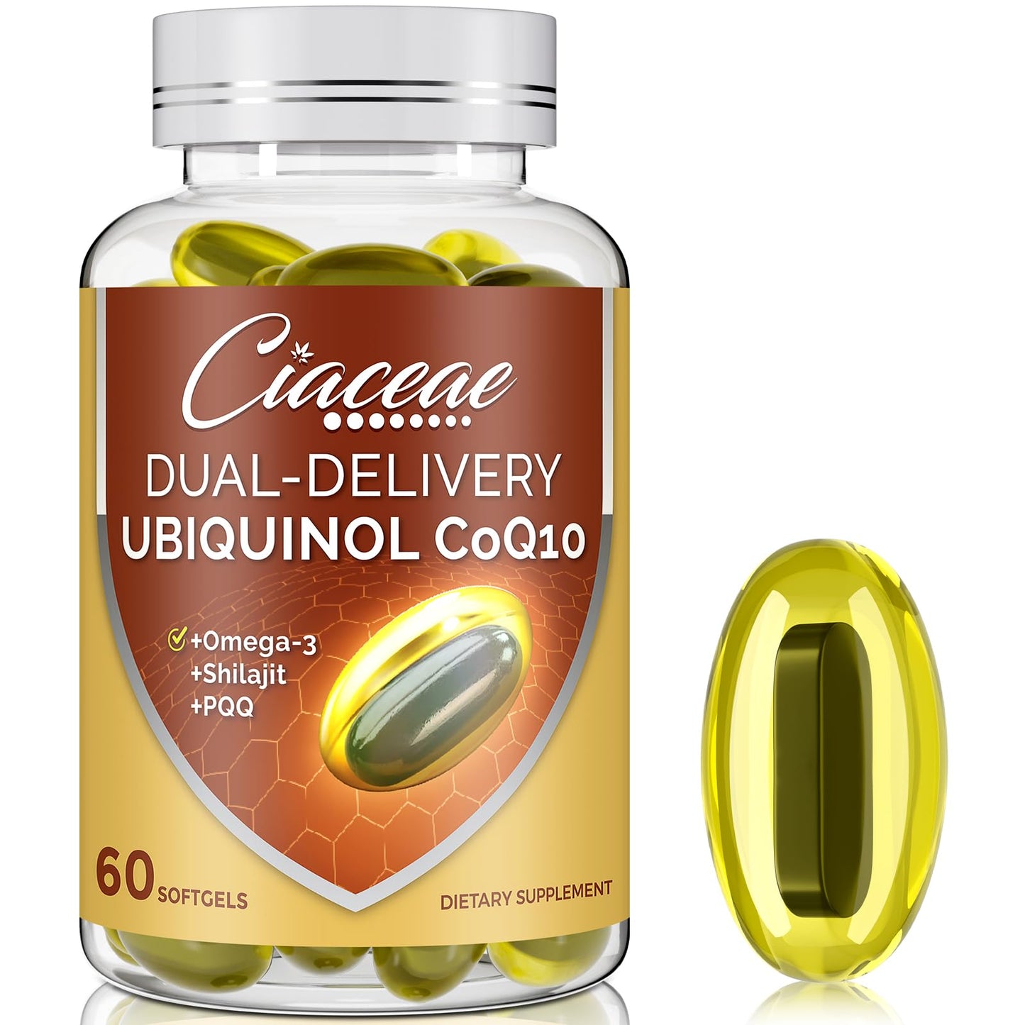 Ubiquinol CoQ10 600mg Softgels with Omega-3, Shilajit & PQQ – 60 Servings