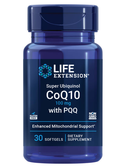 Life Extension Super Ubiquinol CoQ10 with PQQ – 100 mg CoQ10, Heart Health, Maximum Absorption, Non-GMO, Gluten-Free, 30 Softgels