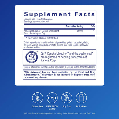 Pure Encapsulations Ubiquinol-QH 50 mg | CoQ10 for Immune & Heart Health | 60 Softgels