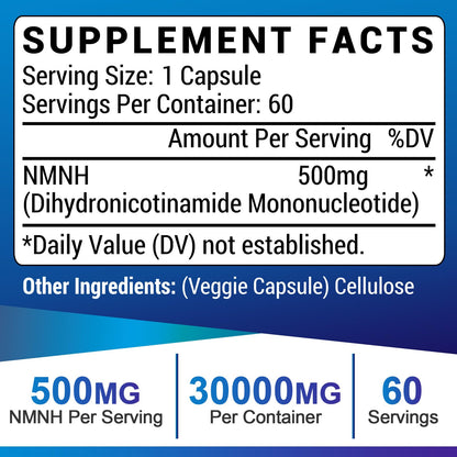 Ucessuyy NMNH NAD Supplement - 500 mg NMNH for NAD+ Support - 240 Servings