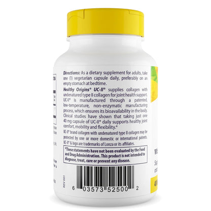 Healthy Origins UC-II 40 mg Undenatured Type II Collagen – 120 Veggie Caps