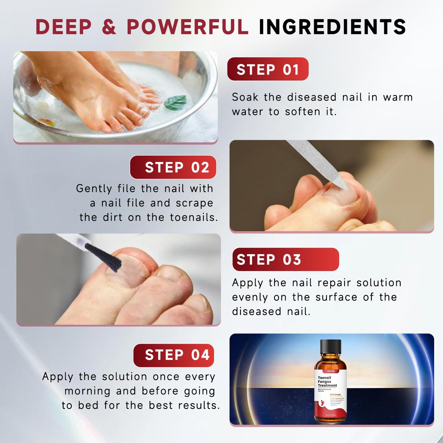 UKVOA Toenail Fungus Treatment Extra Strength Upgraded – Nail Repair for Thick, Discolored Nails