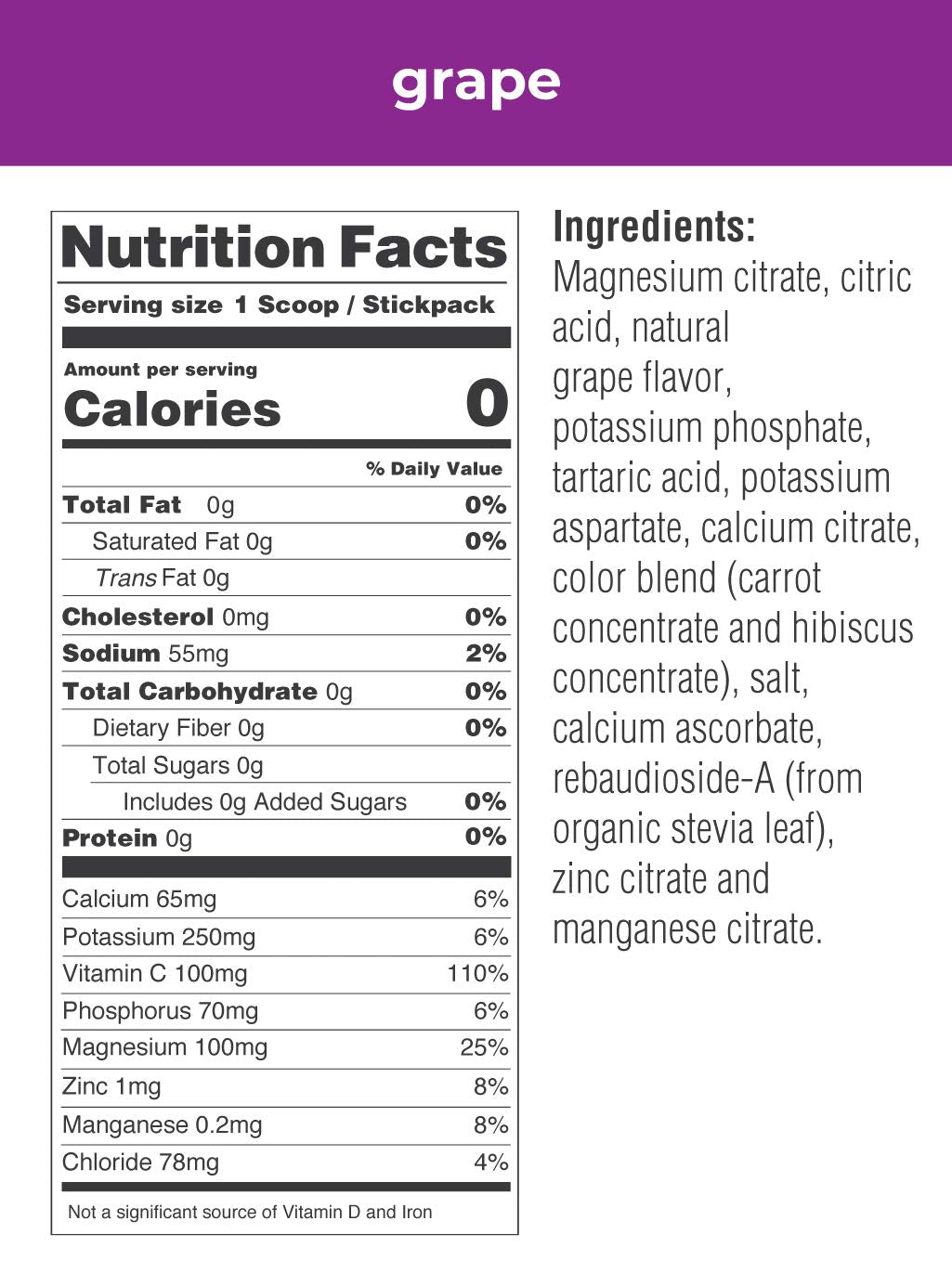 Ultima Replenisher Hydrating Electrolyte Powder – Grape, 20 Count
