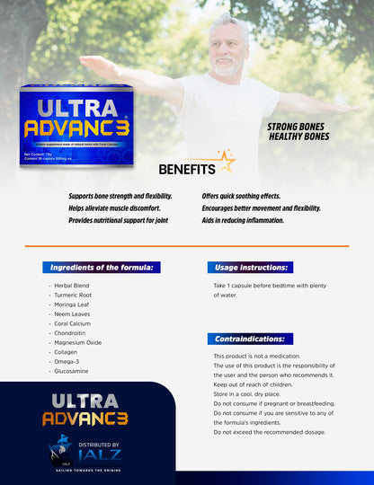Ultra Advance 3 - Original Blue Herbal Capsules