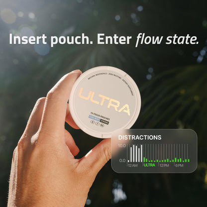 Ultra Focus Pouches – Cool Mint (3 Cans) Nicotine-Free & Caffeine-Free Nootropic Energy