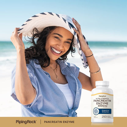 Piping Rock Pancreatin Digestive Enzymes – Ultra Strength 3000mg | Pack of 2 | Non-GMO, Gluten Free