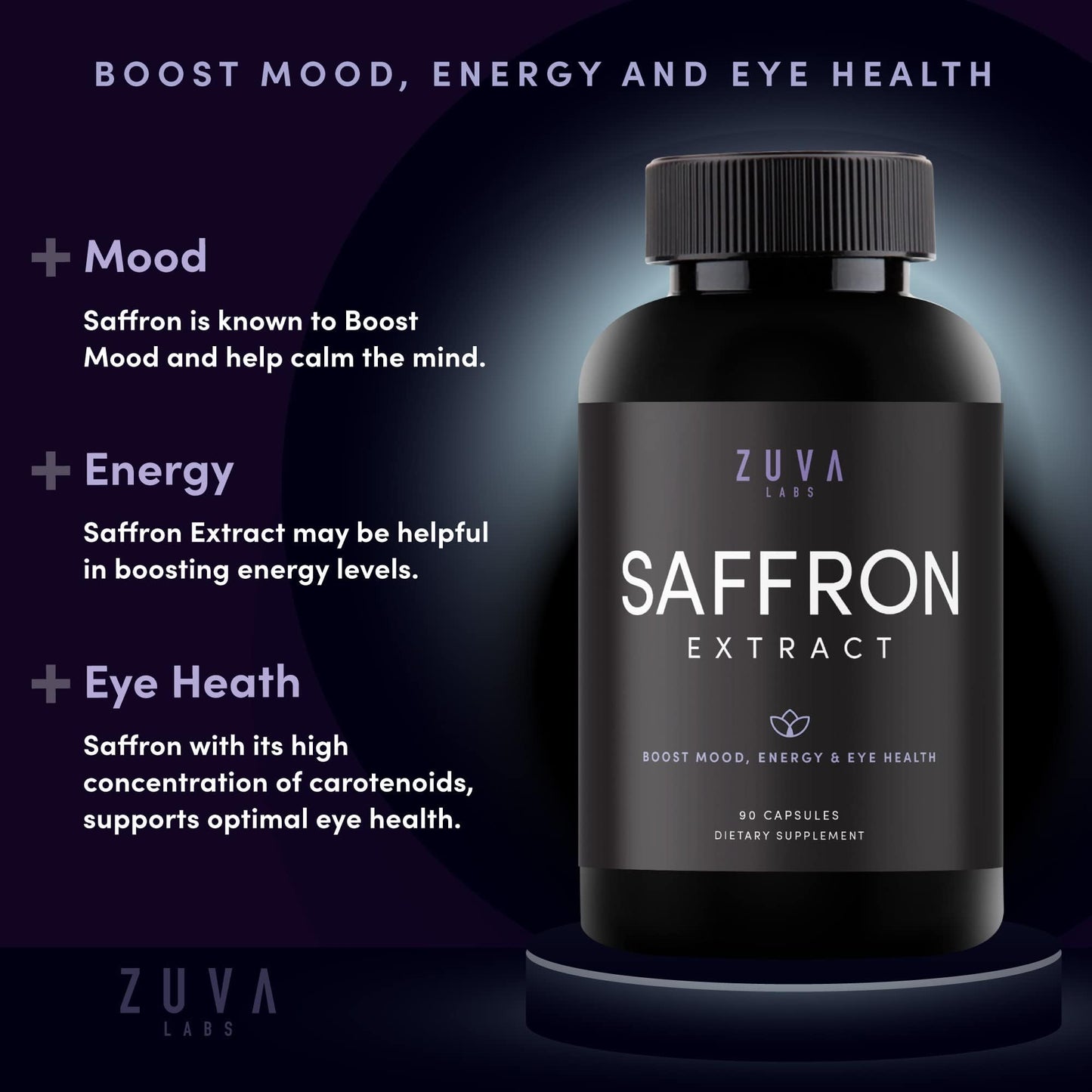 Ultra6 Saffron Supplements - Mood Support & Eye Health (90 Servings)