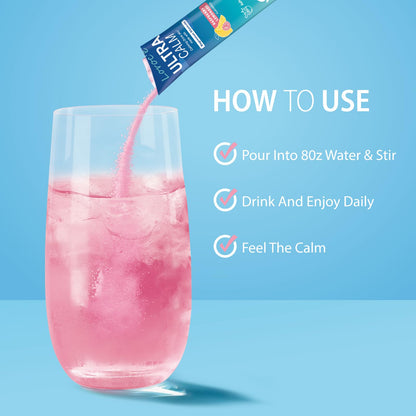 UltraCalm Magnesium Drink for Sleep & Stress Relief – Raspberry Lemonade (30 Servings)