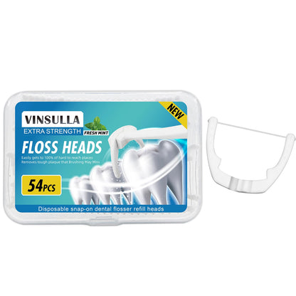 Ultraclean Access Flosser Refill Heads – Mint, 54 Count (Listerine Compatible)