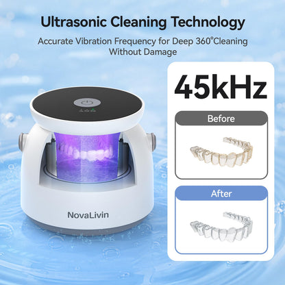 Ultrasonic Retainer Cleaner 45kHz – 3 Modes, 200ml Tank | Aligners & Mouth Guards