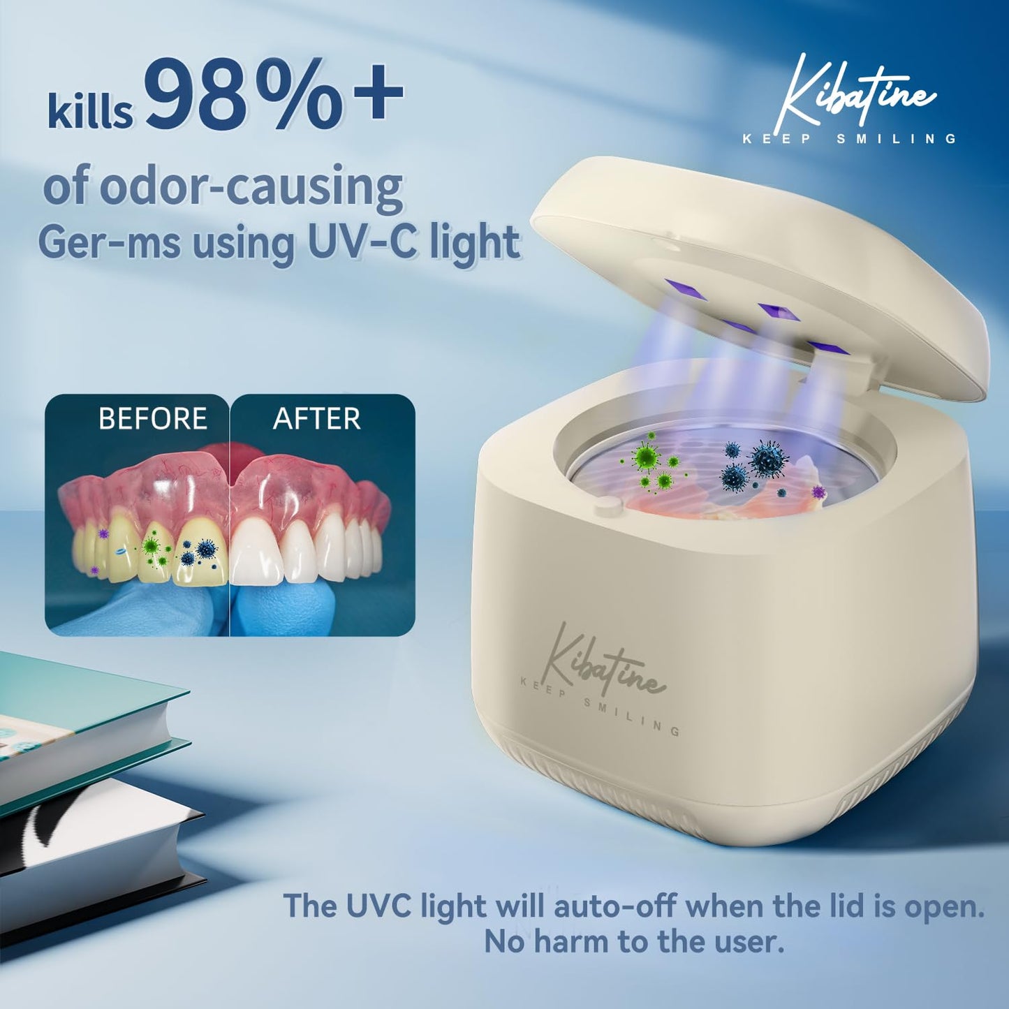 Ultrasonic Retainer Cleaner with UV Light – 45kHz Cleaning for Dentures, Aligners & Jewelry