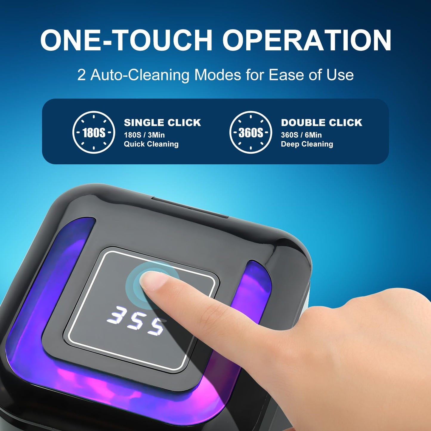Ultrasonic Retainer Cleaner Machine – 42kHz 180ml Denture & Jewelry Cleaning