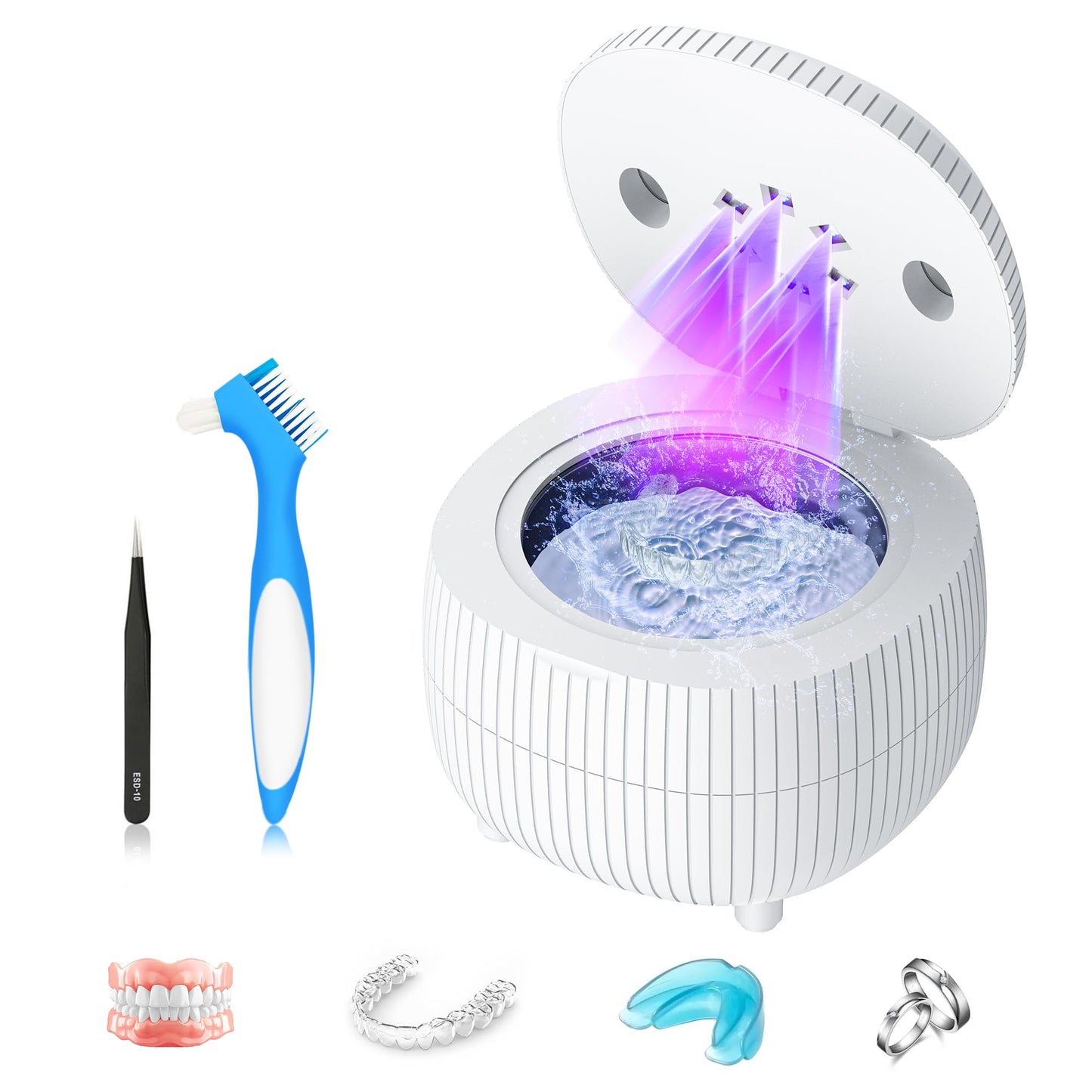 Ultrasonic Retainer Cleaner Machine – 45kHz 25W, 200ml Portable