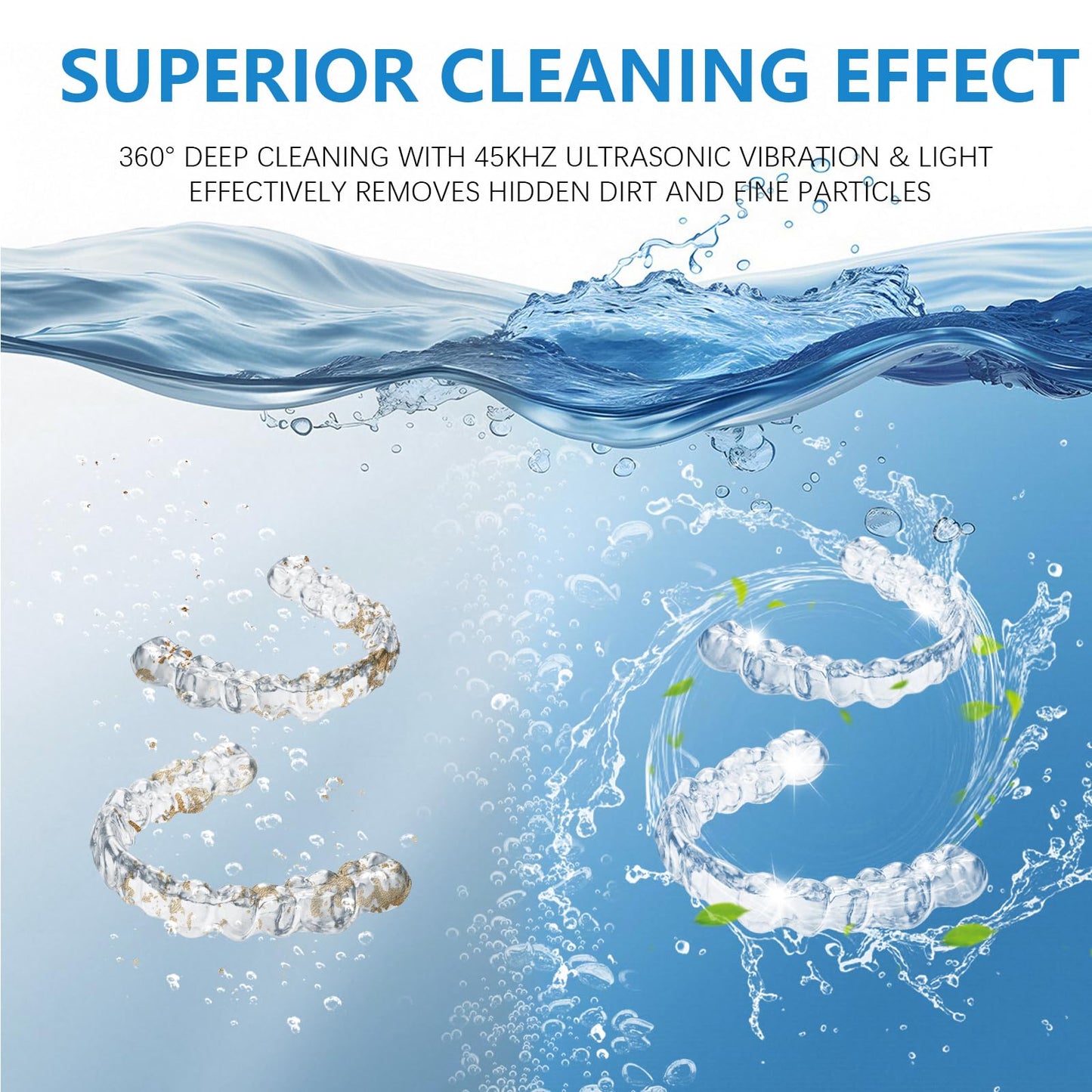 Ultrasonic Retainer Cleaner 45kHz – 200ml, 4 Modes, Digital Timer