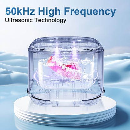 50kHz Ultrasonic Retainer Cleaner – 300mL Dental Cleaner for Aligners & Braces