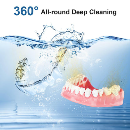 50kHz Ultrasonic Retainer Cleaner – 300mL Dental Cleaner for Aligners & Braces