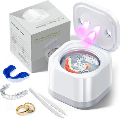 Ultrasonic U-V Retainer Cleaner – 45kHz, 200ml for Dentures & Aligners