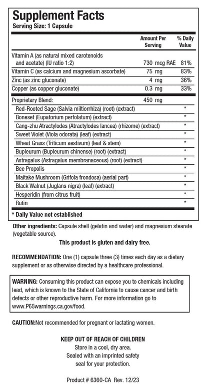 BIOTICS RESEARCH UltraVir-X – Immune Support Supplement with Vitamin C, Zinc, Maitake, Astragalus | 90 Capsules