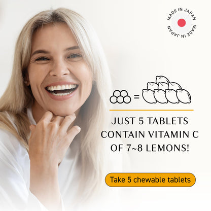 Umeken C-Balance Vitamin C Chewables – Acerola & Lemon, 68g (45-Day)