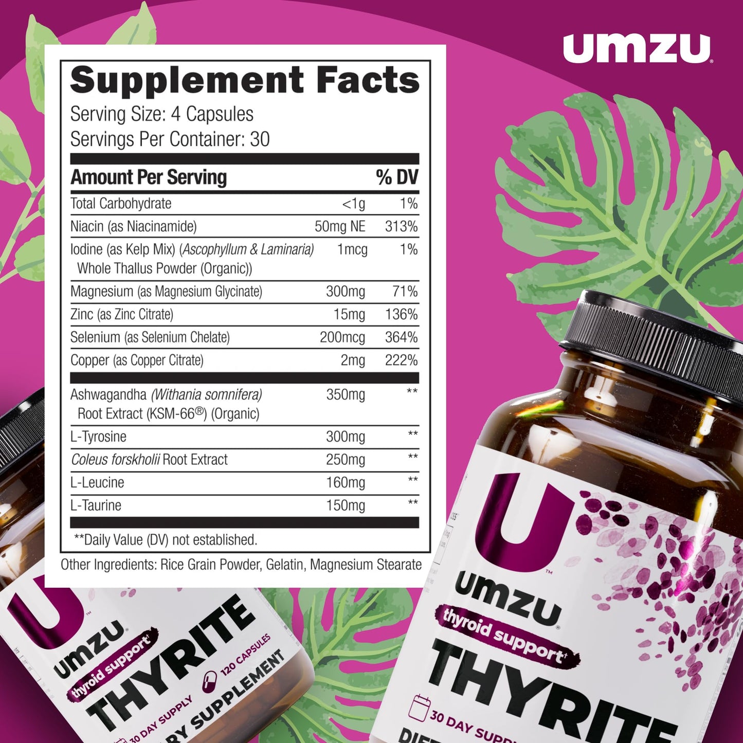UMZU Thyrite Thyroid Support – Metabolism & Energy (120 Capsules)