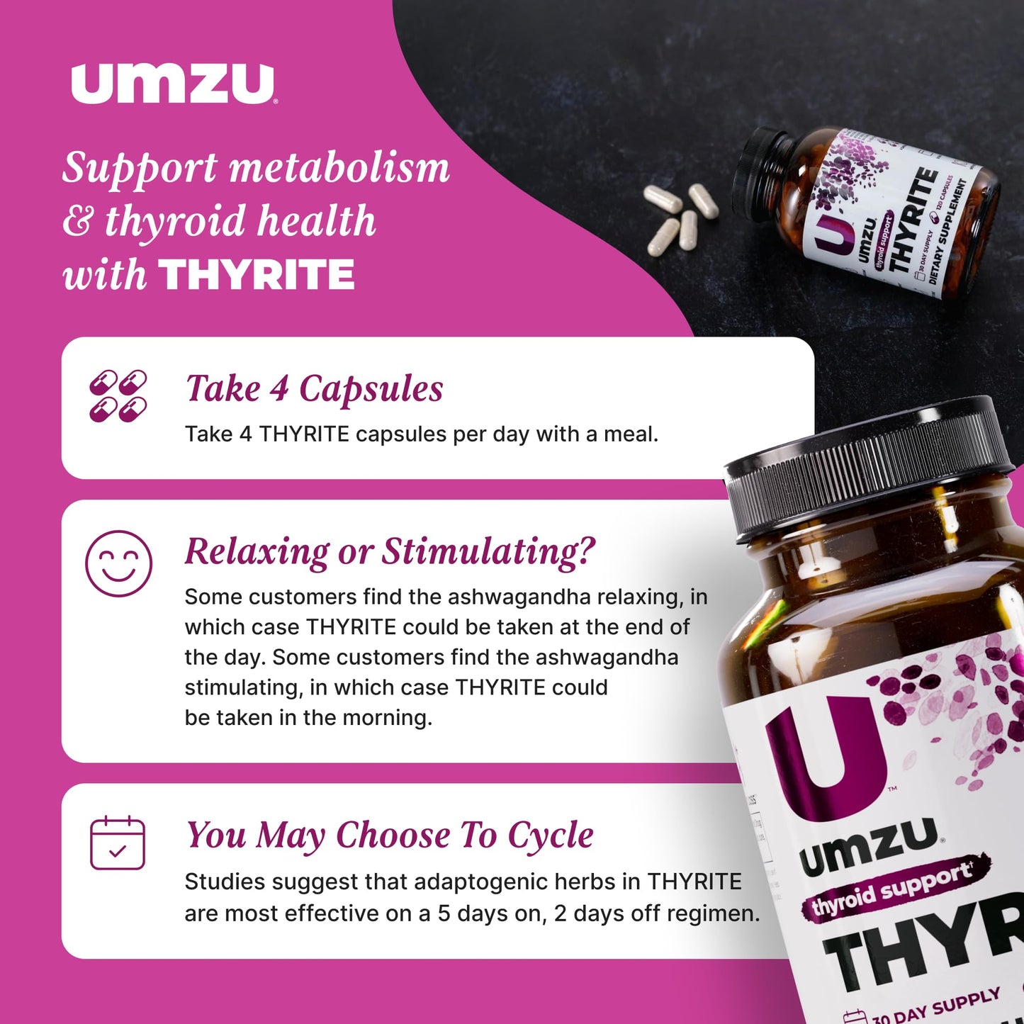 UMZU Thyrite Thyroid Support – Metabolism & Energy (120 Capsules)