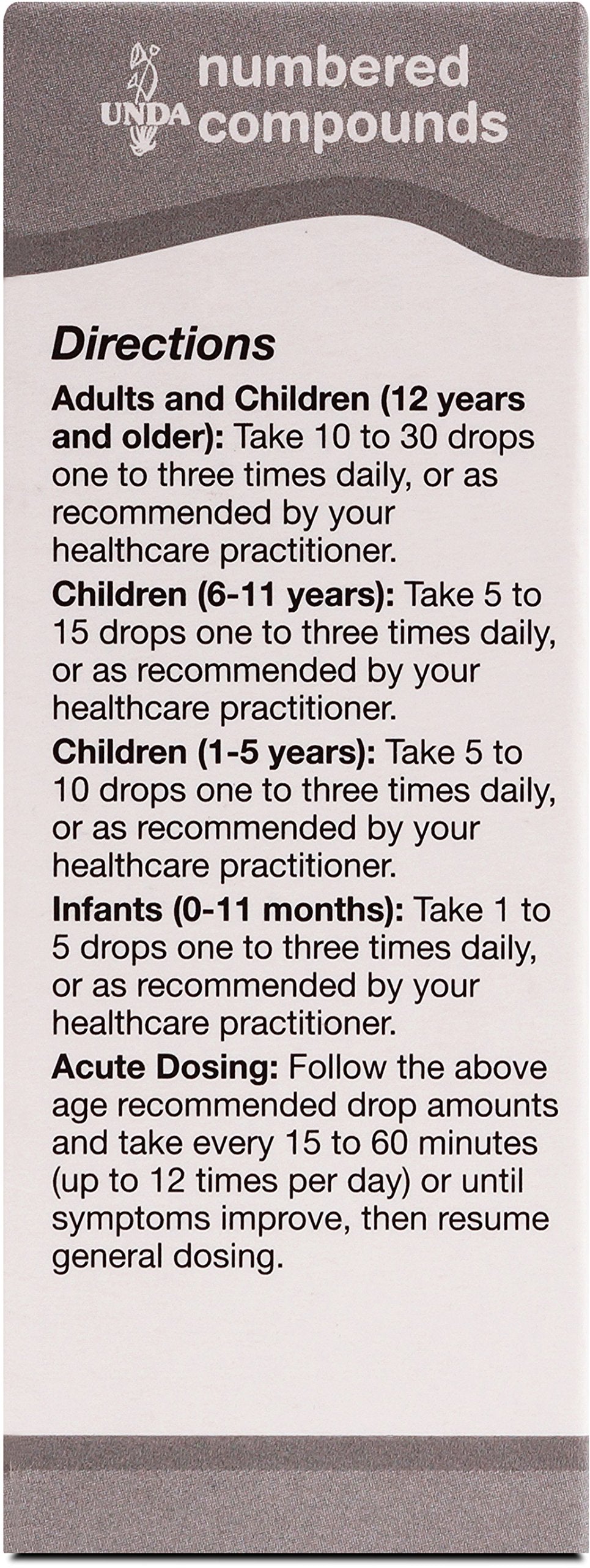 UNDA 18 Numbered Compounds | Homeopathic Preparation | 0.7 fl. oz.