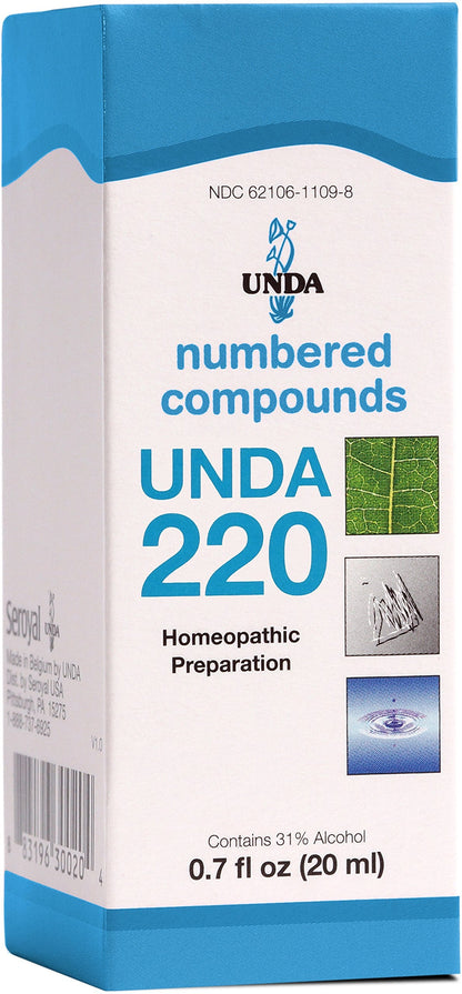 UNDA 220 Numbered Compounds – Homeopathic Preparation (0.7 fl oz)