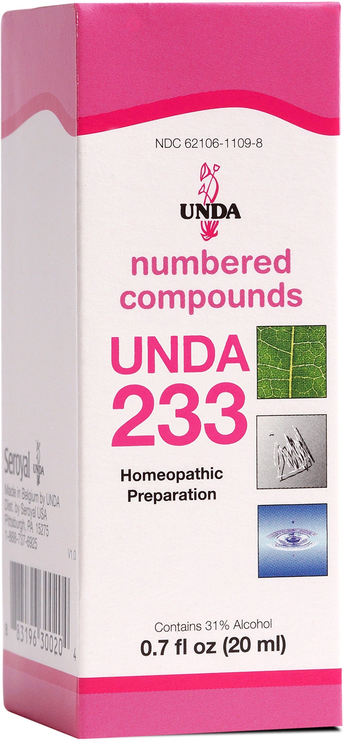 UNDA 233 Numbered Compounds - Homeopathic Preparation 0.7 fl oz