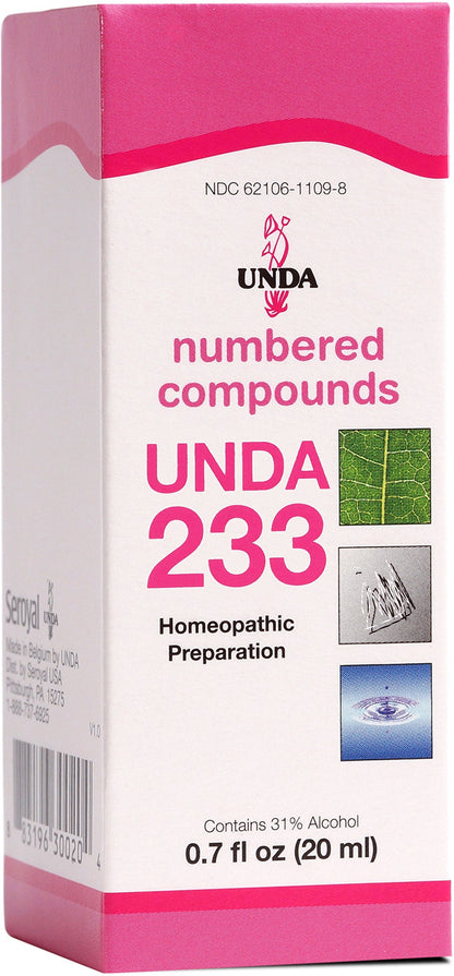 UNDA 233 Numbered Compounds - Homeopathic Preparation 0.7 fl oz
