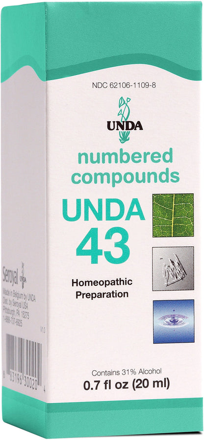 UNDA 43 Numbered Compounds | Homeopathic Preparation | 0.7 fl. oz.