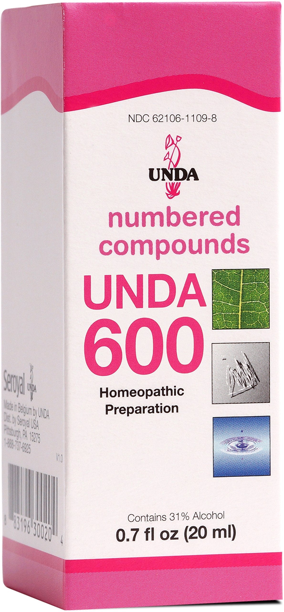 UNDA 600 Numbered Compounds | Homeopathic Preparation | 0.7 fl. oz.